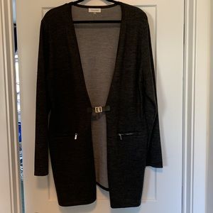 Calvin Klein, Dark Grey, Front Clasp, Cardigan Sweater. XL